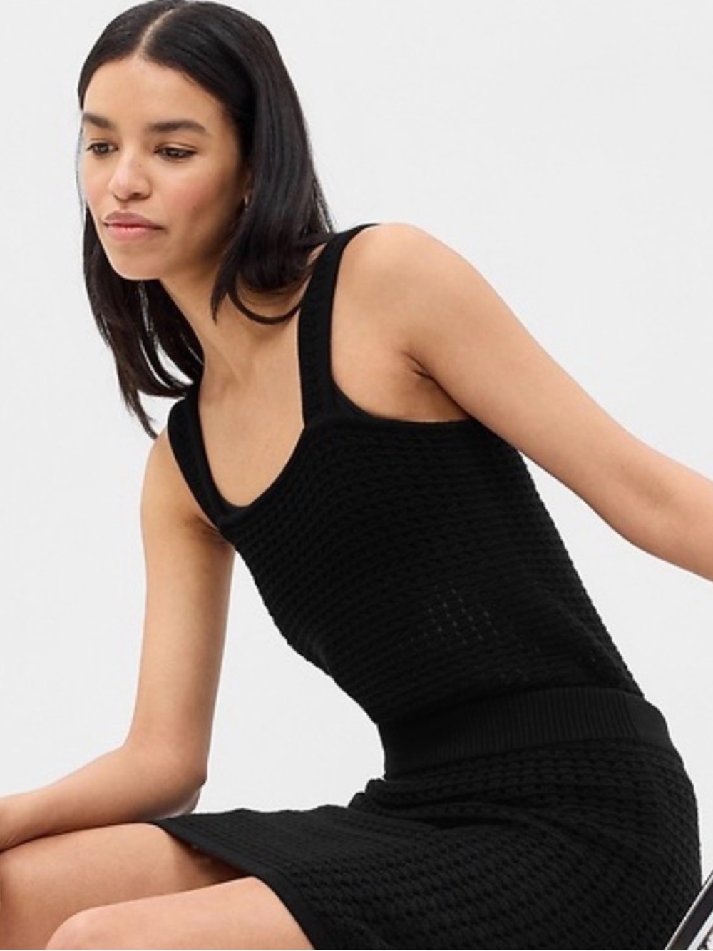 GAP BLACK CROCHET TANK TOP